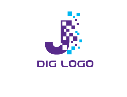 letter j digital logo