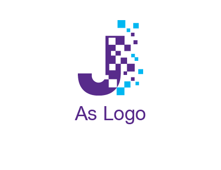 letter j digital logo