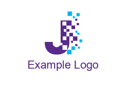 letter j digital logo