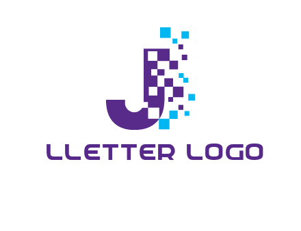 letter j digital logo