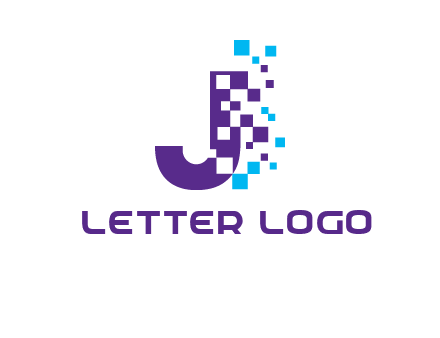letter j digital logo