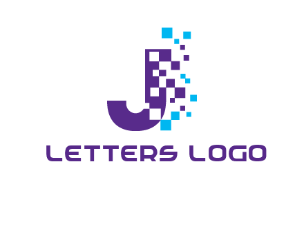 letter j digital logo