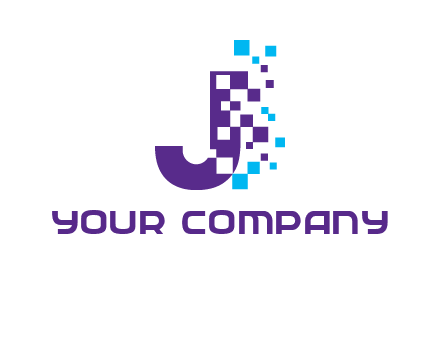 letter j digital logo