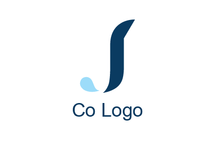 abstract shapes forming letter J