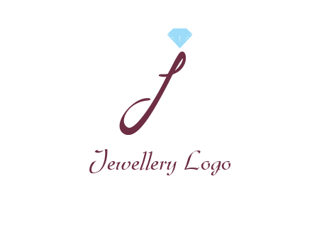 Diamond on letter J icon