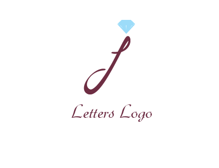 Diamond on letter J icon
