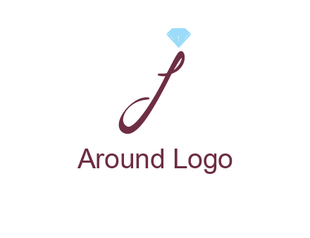 Diamond on letter J icon