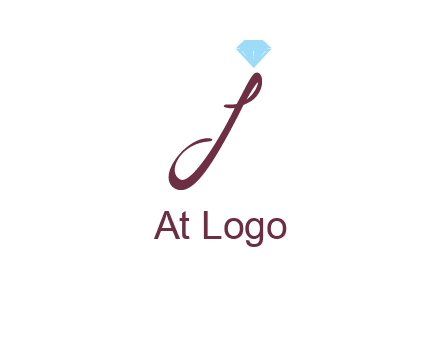 Diamond on letter J icon