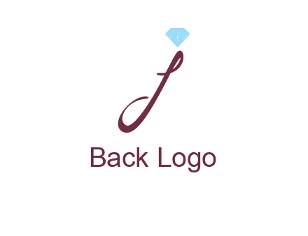 Diamond on letter J icon