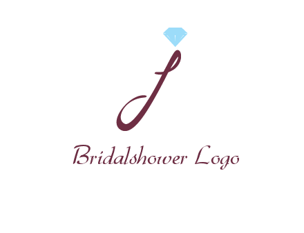 Diamond on letter J icon