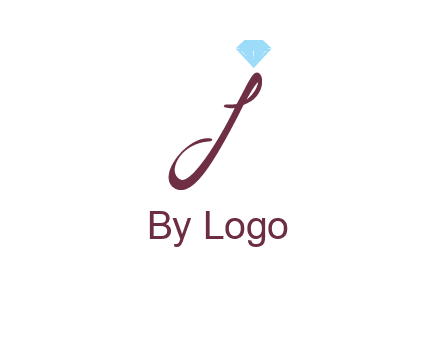 Diamond on letter J icon