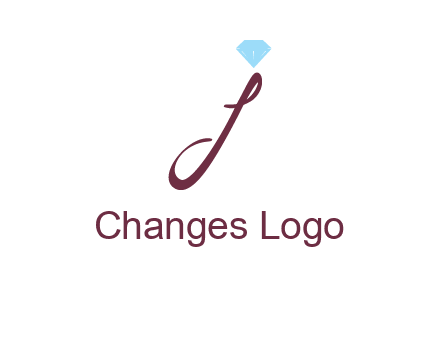 Diamond on letter J icon