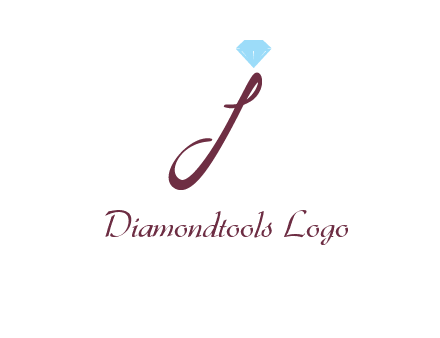 Diamond on letter J icon