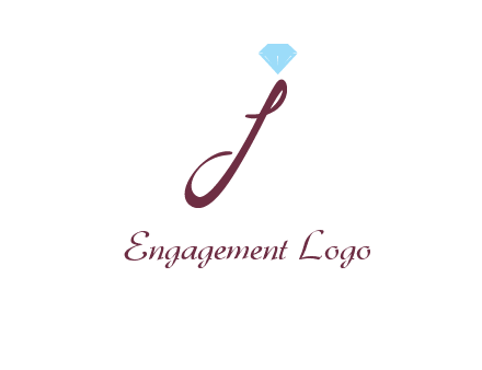 Diamond on letter J icon
