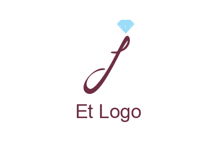 Diamond on letter J icon
