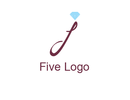 Diamond on letter J icon