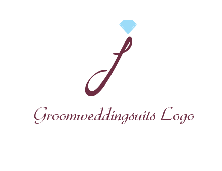 Diamond on letter J icon