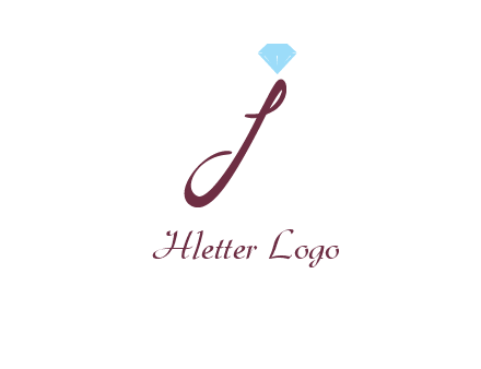 Diamond on letter J icon