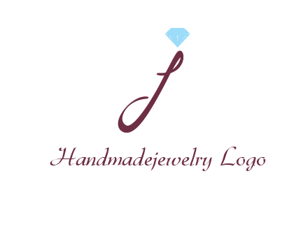Diamond on letter J icon