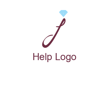 Diamond on letter J icon