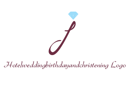 Diamond on letter J icon