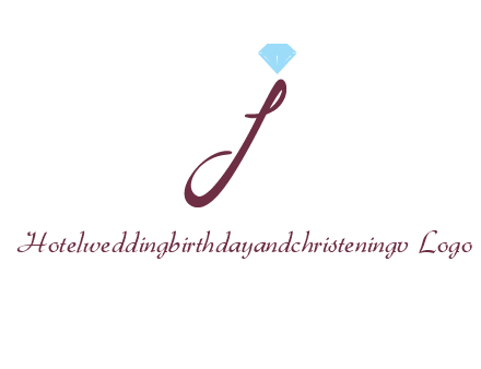 Diamond on letter J icon