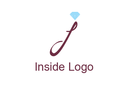 Diamond on letter J icon
