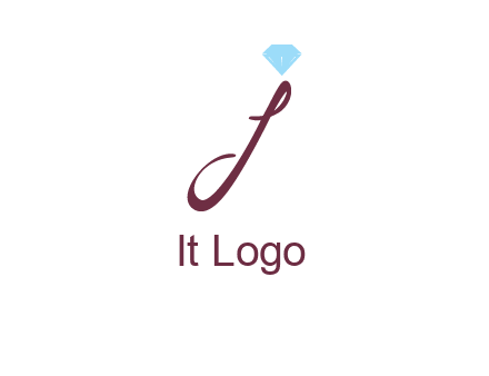Diamond on letter J icon