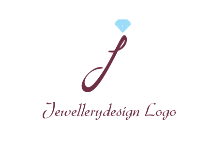 Diamond on letter J icon