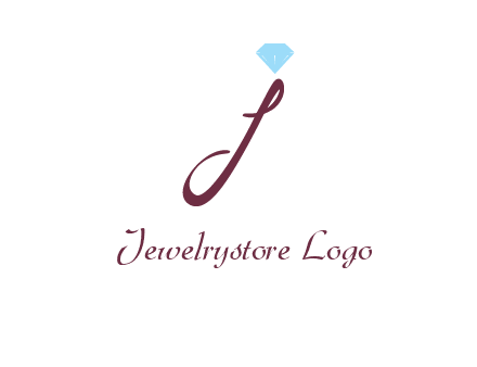 Diamond on letter J icon