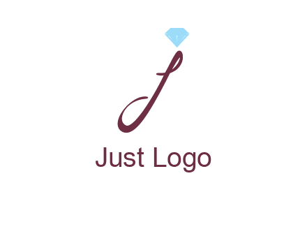 Diamond on letter J icon