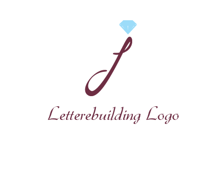 Diamond on letter J icon