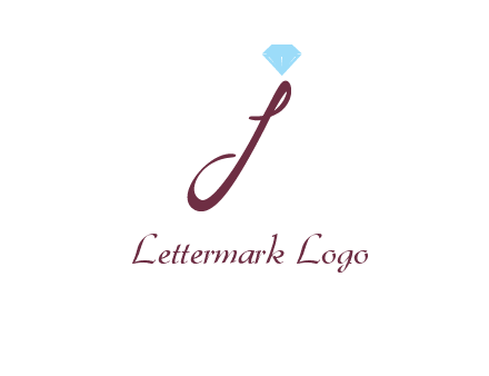 Diamond on letter J icon