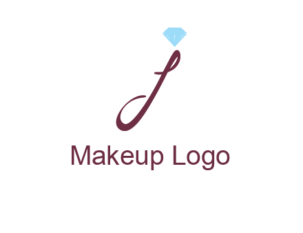 Diamond on letter J icon
