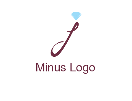 Diamond on letter J icon