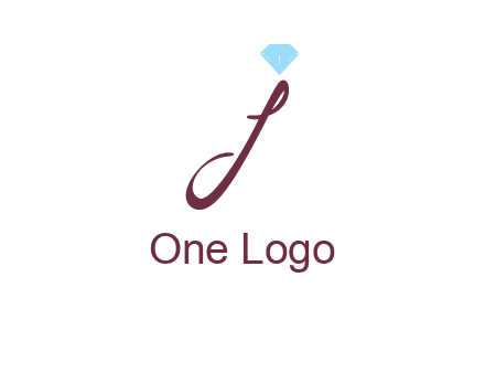 Diamond on letter J icon