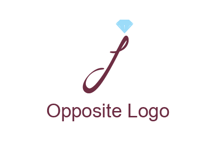 Diamond on letter J icon