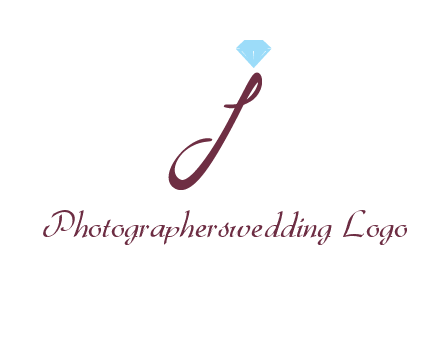 Diamond on letter J icon
