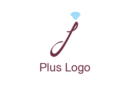 Diamond on letter J icon