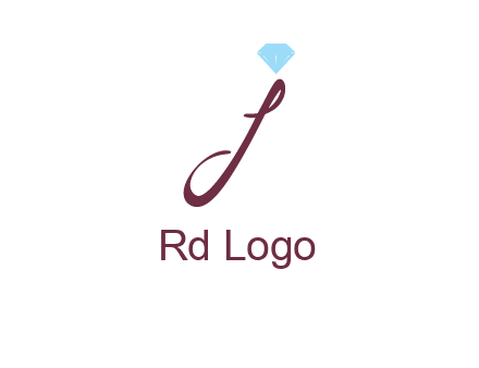 Diamond on letter J icon