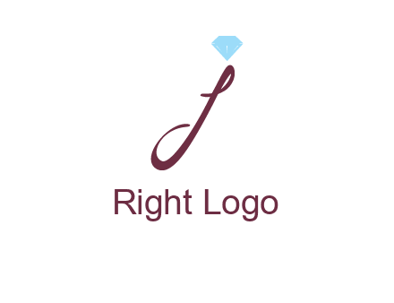 Diamond on letter J icon