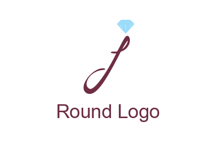 Diamond on letter J icon