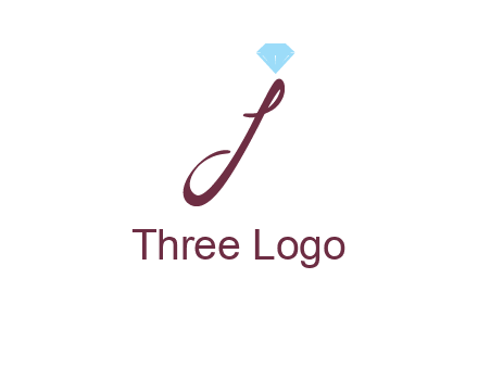 Diamond on letter J icon