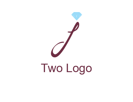 Diamond on letter J icon