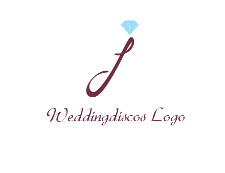 Diamond on letter J icon