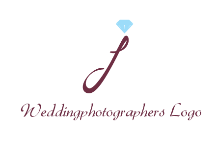 Diamond on letter J icon