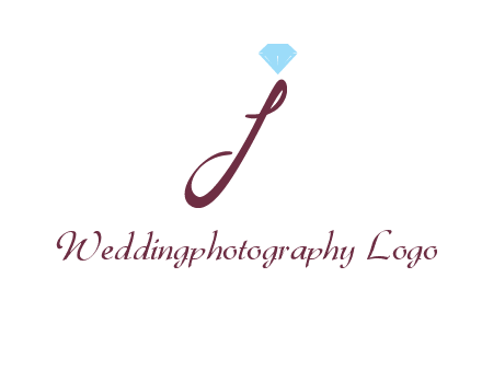 Diamond on letter J icon