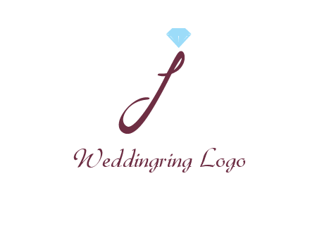 Diamond on letter J icon