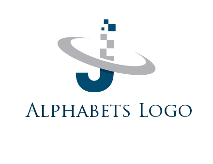 letter j pixels logo