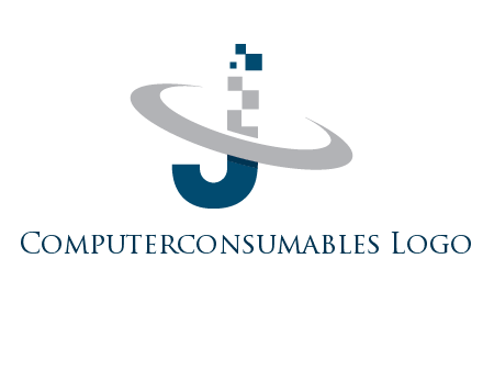 letter j pixels logo
